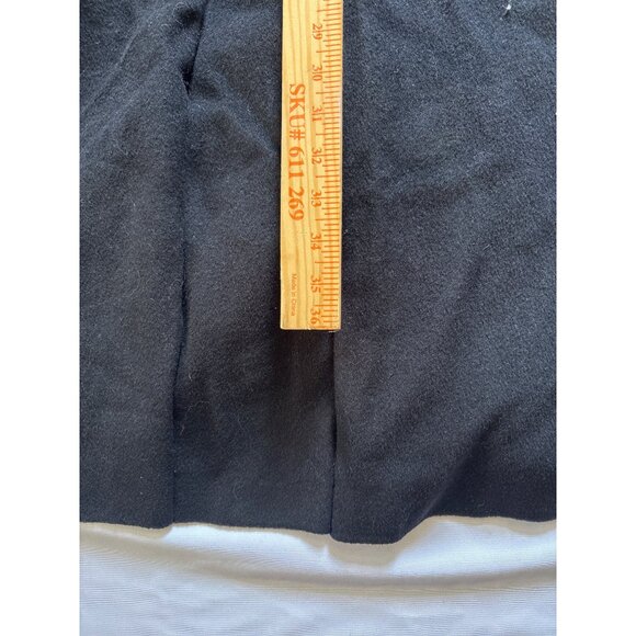 VTG Womens Black Wool Blend Long Coat Button Frt 3/4 Sleeves Made In USA Size M - Picture 3 of 6